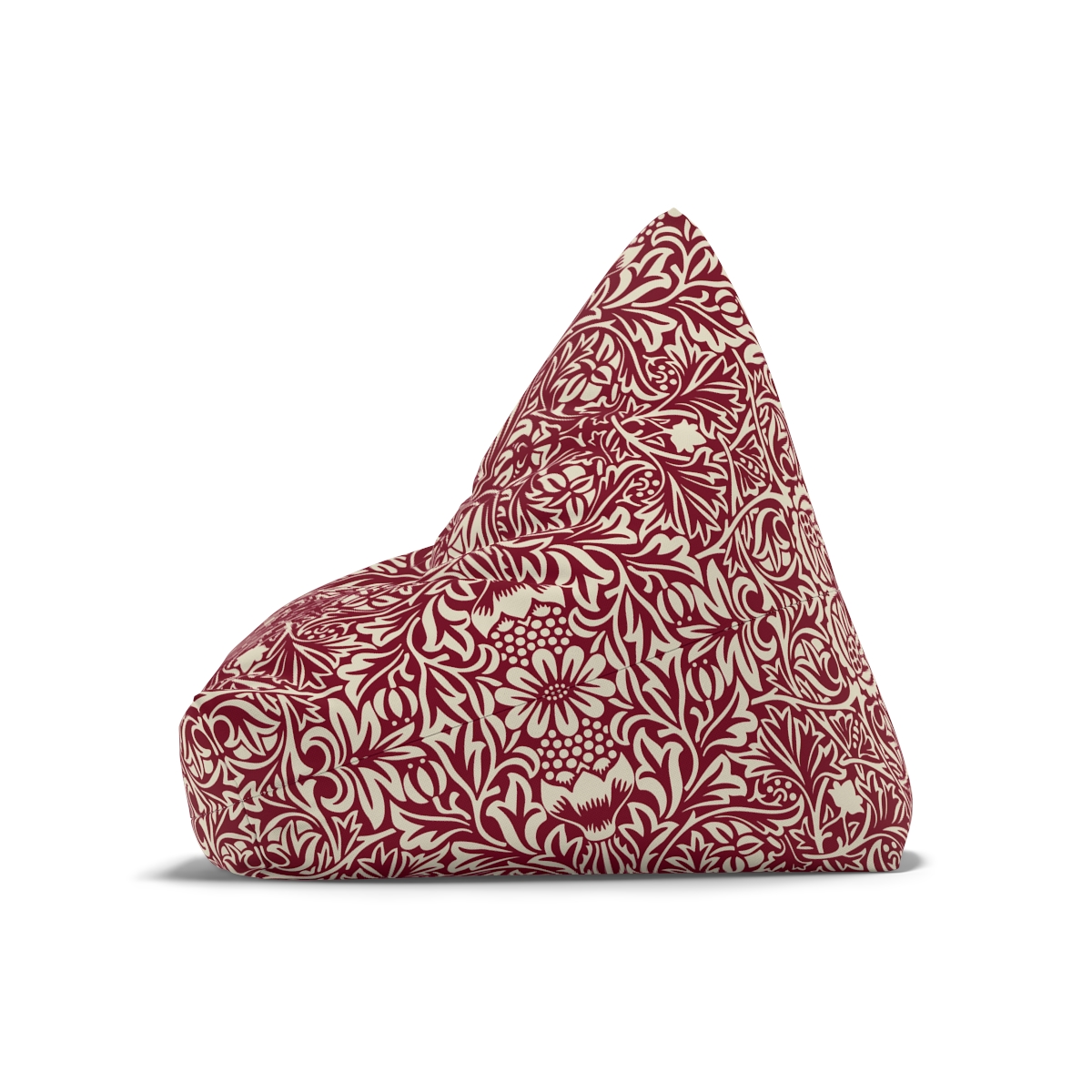 Wild Flowers Pattern in Burgundy - Bean Bag Chair Cover 5 Wild Flowers Pattern in Burgundy - Bean Bag Chair Cover - Image 5