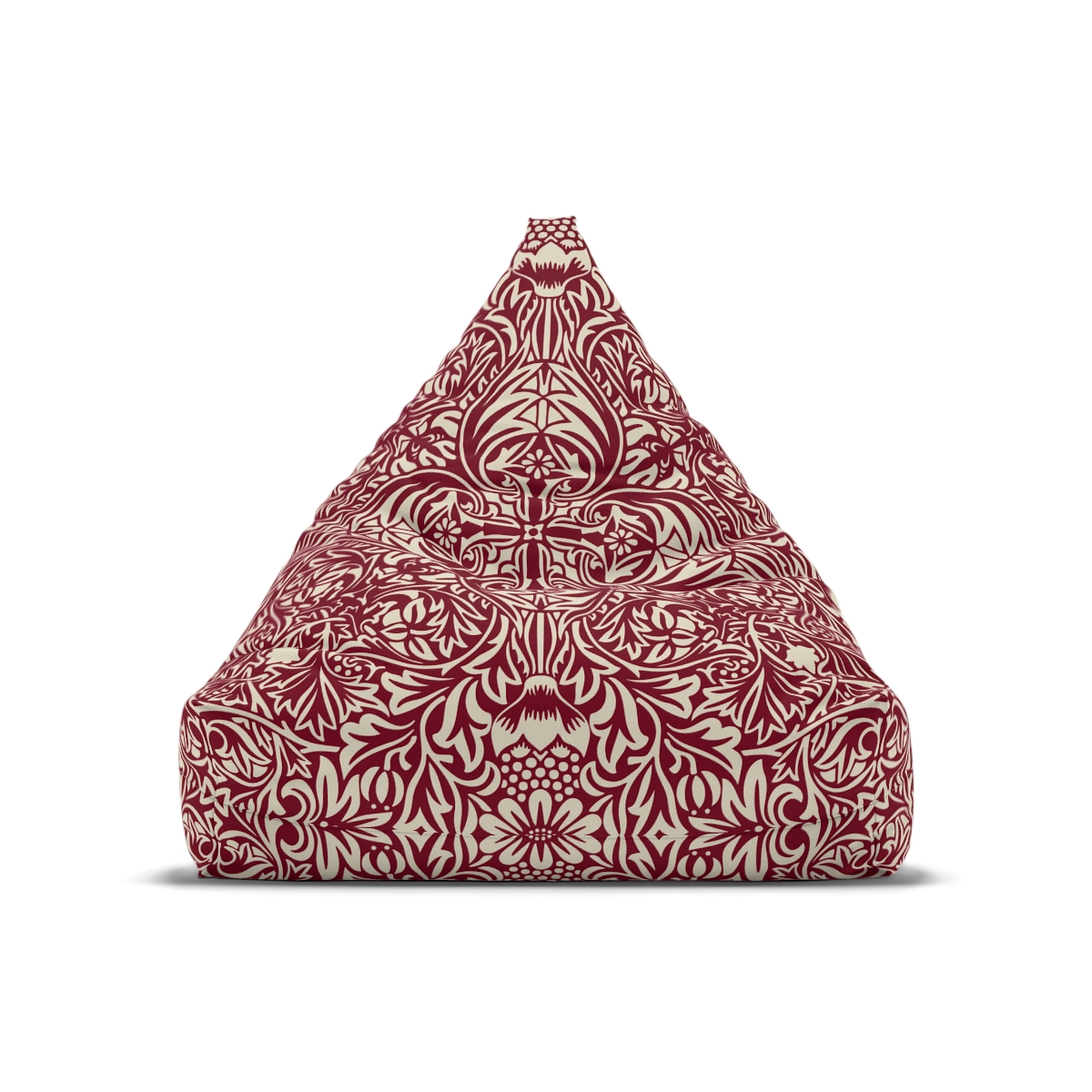 Wild Flowers Pattern in Burgundy - Bean Bag Chair Cover 2 Wild Flowers Pattern in Burgundy - Bean Bag Chair Cover - Image 2