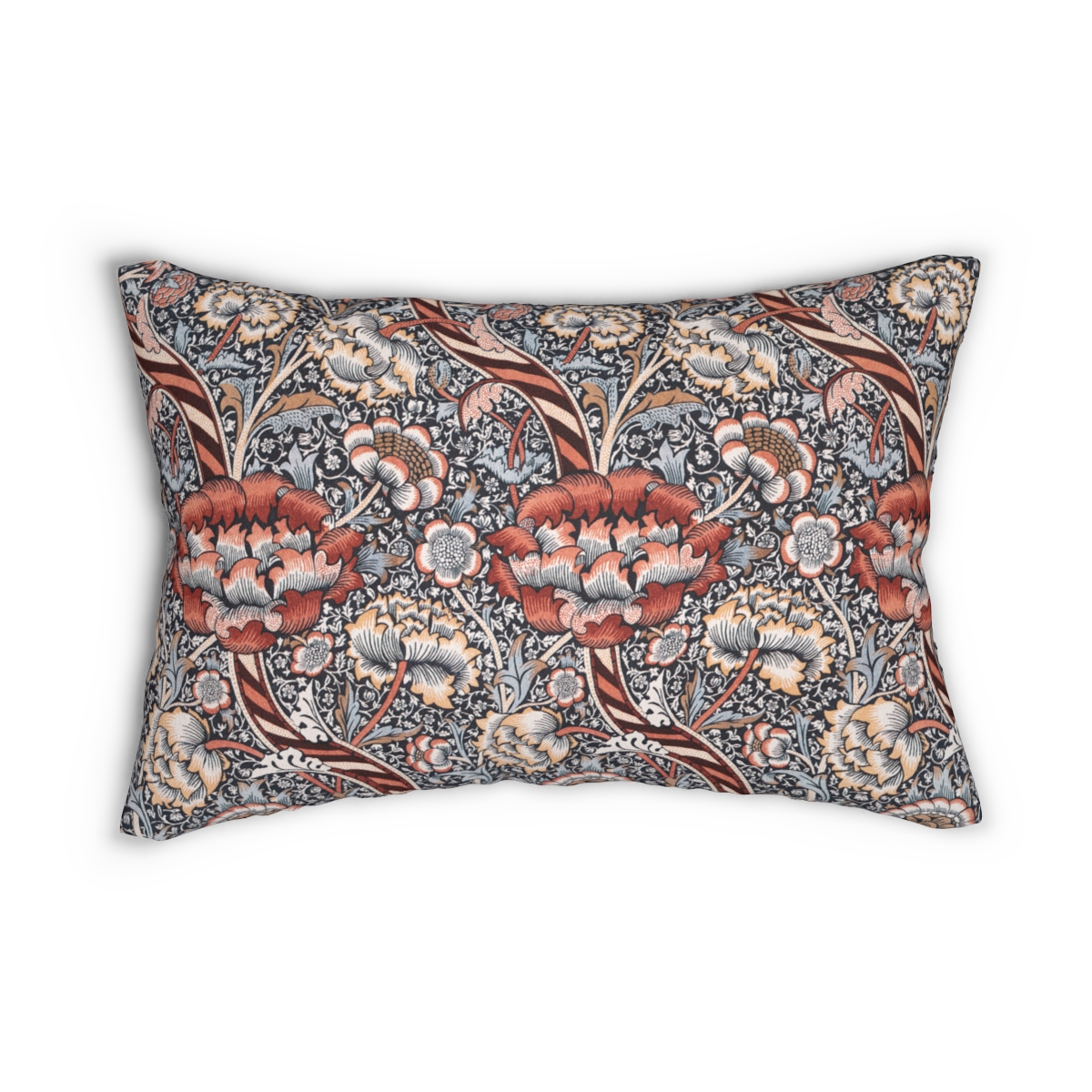 William Morris Floral Pattern Lumbar Pillow  A61-1