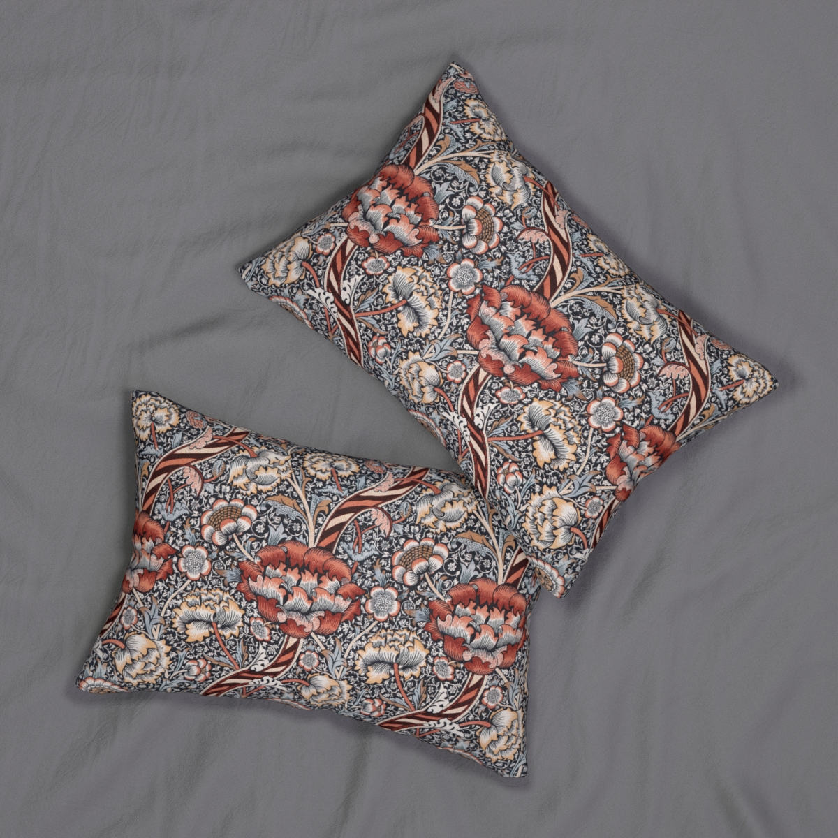William Morris Floral Pattern Lumbar Pillow  A61-1 - Image 4