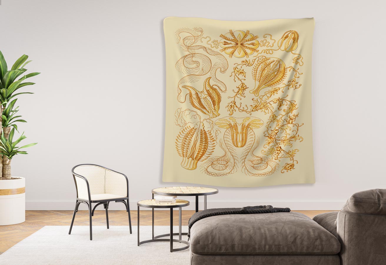 Ctenophorae Ernst Haeckel Indoor Wall Tapestry M4-11 - Image 3