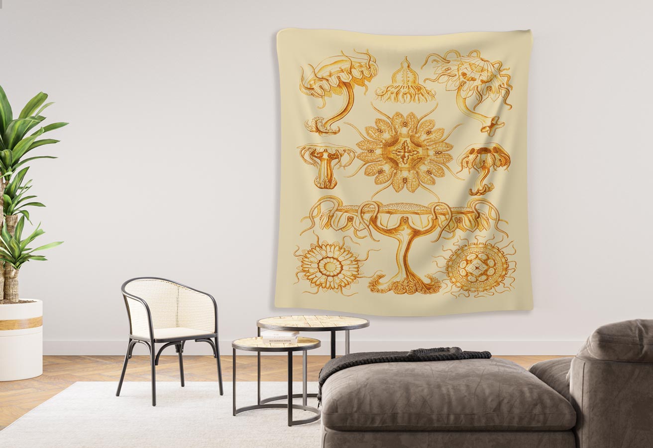 Discomedusae, Ernst Haeckel - Indoor Wall Tapestry - Image 3
