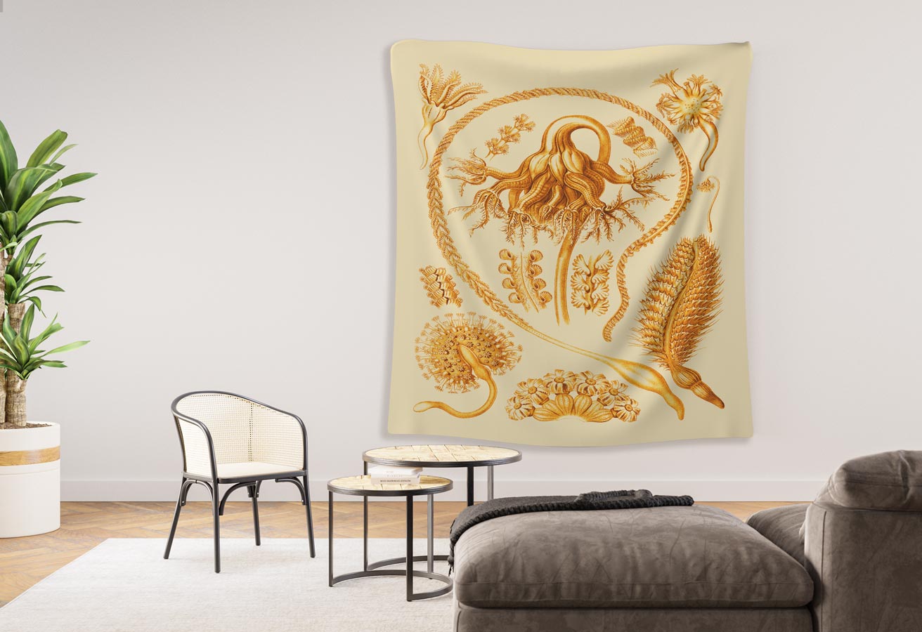 Pennatulida Ernst Haeckel Indoor Wall Tapestry M4-8 - Image 3