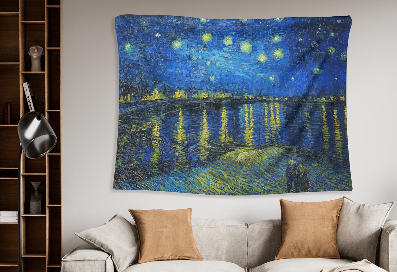Van Gogh Starry Night over the Rhône Artistic Wall Tapestry - Image 4