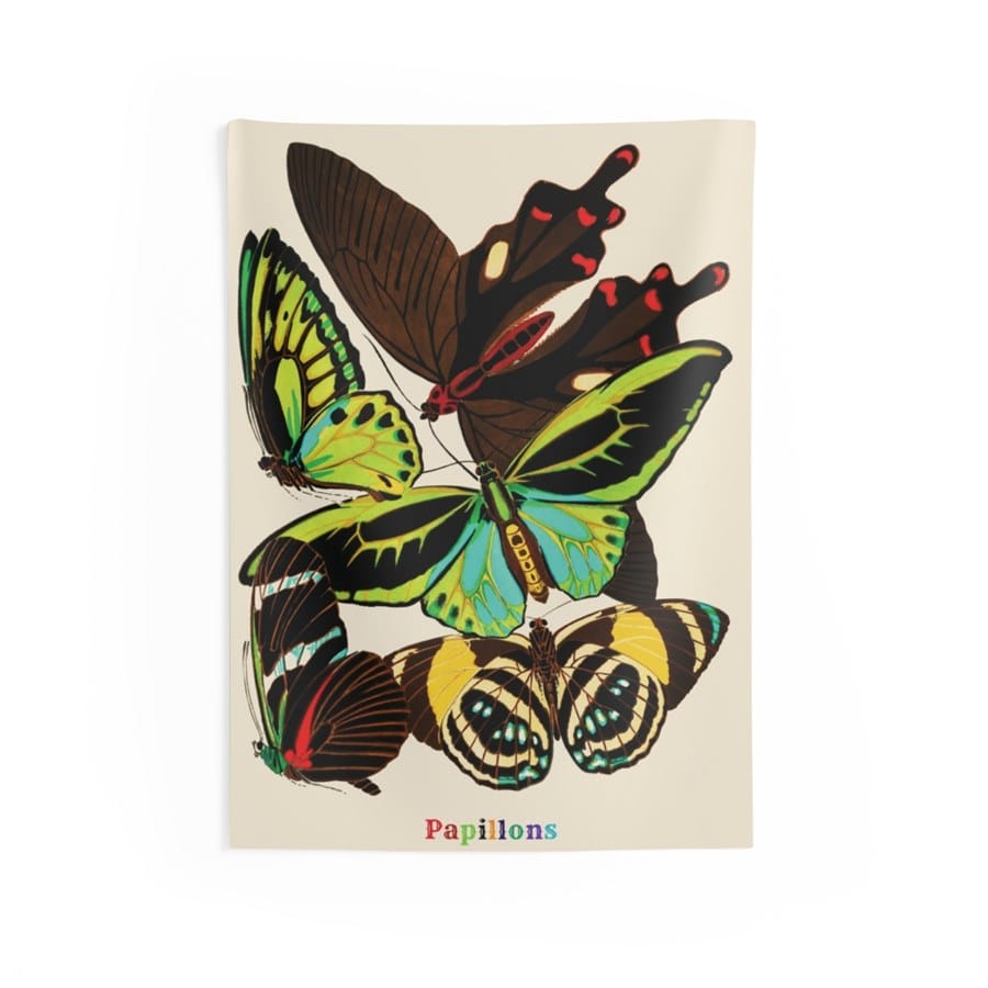 EA Seguy Papillons Pl.1 Butterfly Art Wall Tapestry – 100% Polyester, Durable, Hemmed Edges, Easy Care 1 EA Seguy Papillons Pl.1 Butterfly Art Wall Tapestry – 100% Polyester, Durable, Hemmed Edges, Easy Care