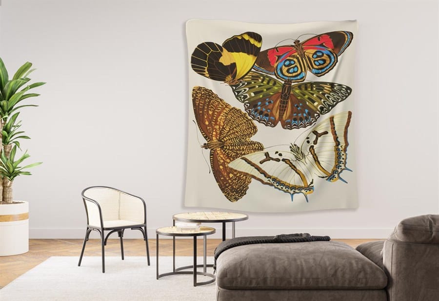 EA Seguy Papillons Pl.12 Butterfly Art Wall Tapestry – 100% Polyester, Durable, Hemmed Edges, Easy Care - Image 5