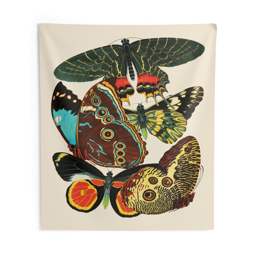 EA Seguy Papillons Pl.2 Butterfly Art Wall Tapestry – 100% Polyester, Durable, Hemmed Edges, Easy Care - Image 4