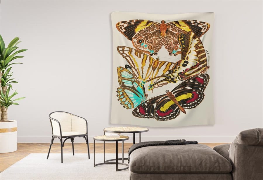 EA Seguy Papillons Pl.5 Butterfly Art Wall Tapestry – 100% Polyester, Durable, Hemmed Edges, Easy Care 5 EA Seguy Papillons Pl.5 Butterfly Art Wall Tapestry – 100% Polyester, Durable, Hemmed Edges, Easy Care - Image 5