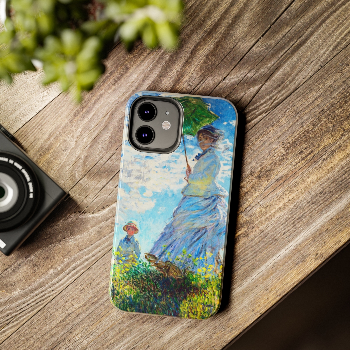 Monet Woman With Parasol iPhone Cases - Tough, Shockproof & Wireless Charging Compatible - Image 2