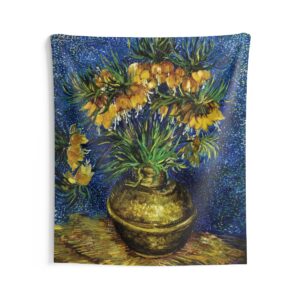 Van Gogh Flowers in Vase Artistic Wall Tapestry