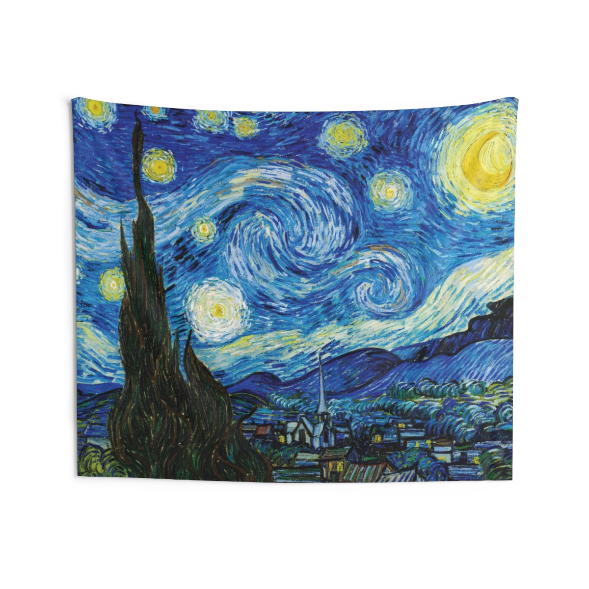 Van Gogh Starry Night - Indoor Wall Tapestry 3 Van Gogh Starry Night - Indoor Wall Tapestry - Image 3