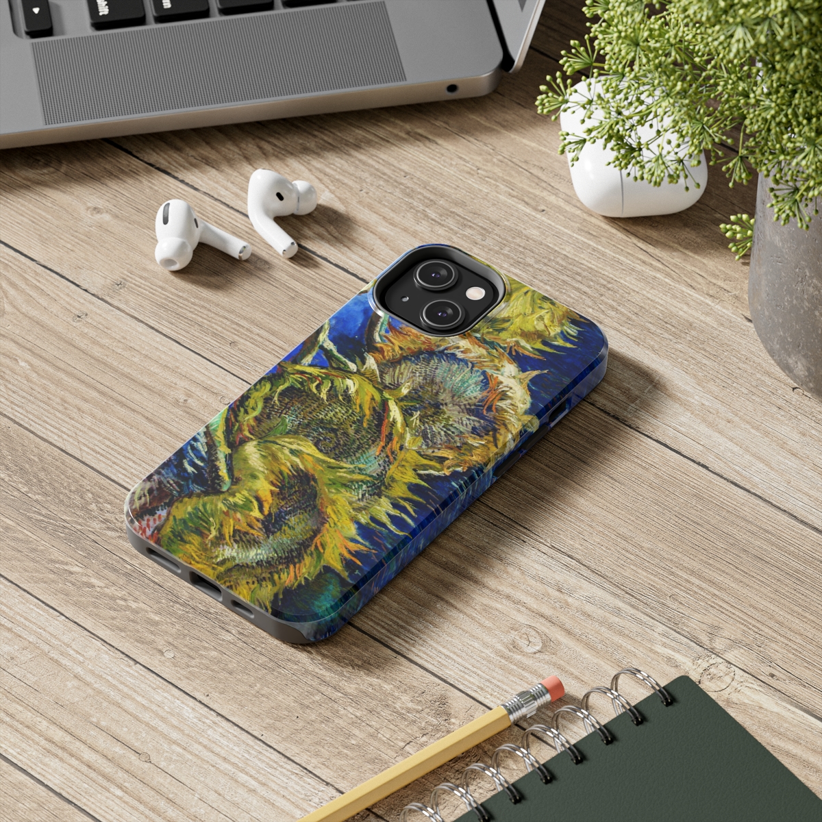 Van Gogh Sunflowers iPhone Cases - Tough, Shockproof & Wireless Charging Compatible - Image 2