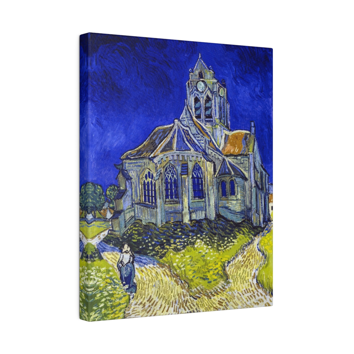 Van Gogh Church at Auvers. Matte Canvas, Stretched, S45-22