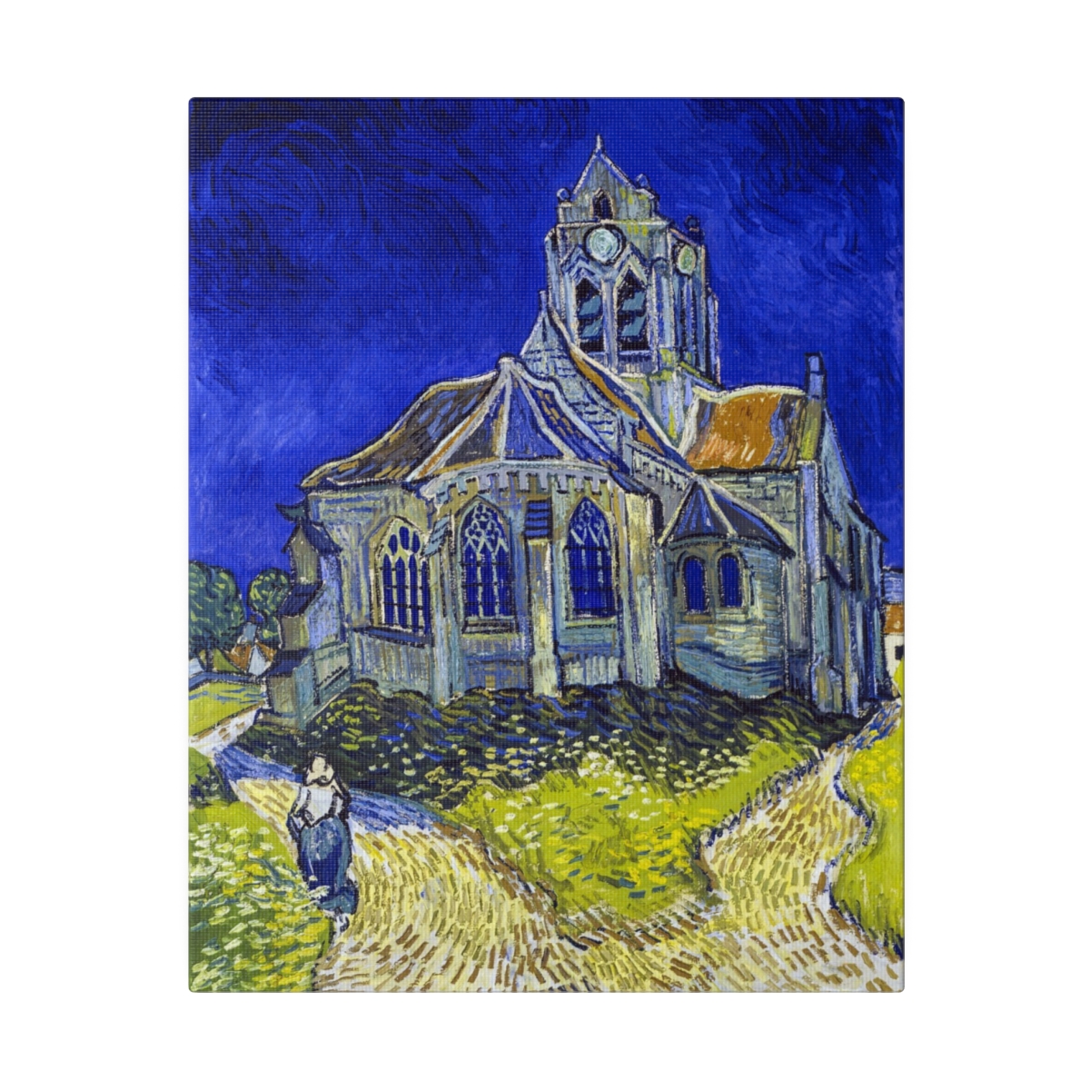 Van Gogh Church at Auvers. Matte Canvas, Stretched, S45-22 - Image 2