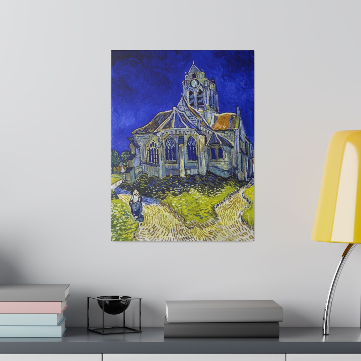 Van Gogh Church at Auvers. Matte Canvas, Stretched, S45-22 - Image 3