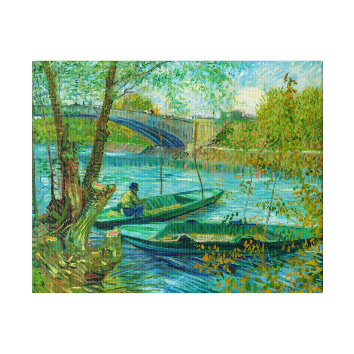 Van Gogh Fishing in Spring at Pont de Clichy. Matte Canvas, Stretched, S45-25 - Image 2