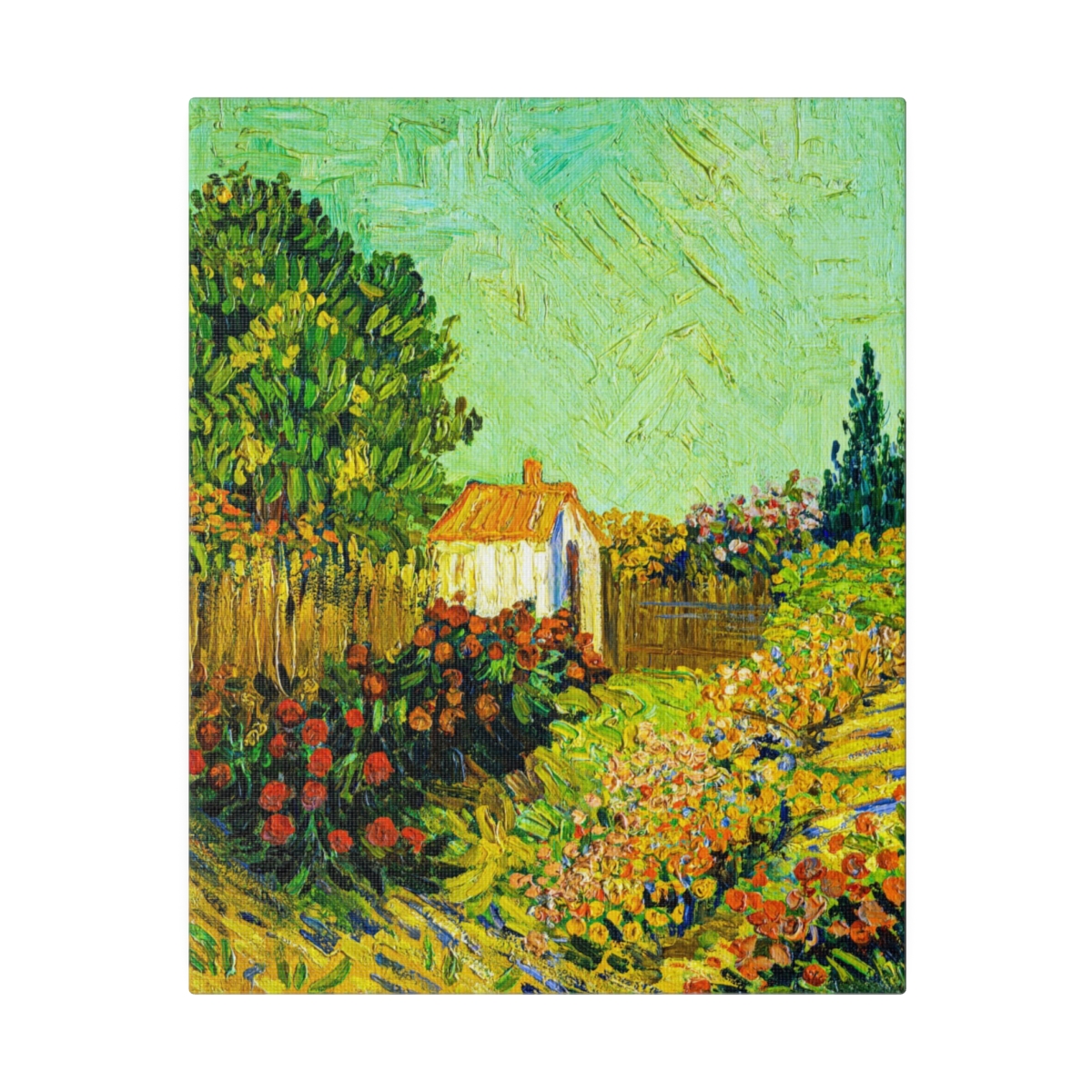 Van Gogh Garden Landscape. Matte Canvas, Stretched,  S45-84 - Image 2