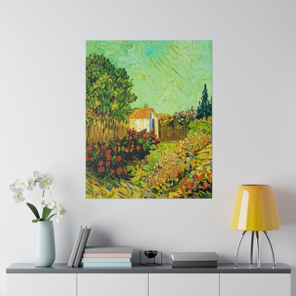 Van Gogh Garden Landscape. Matte Canvas, Stretched,  S45-84 - Image 3