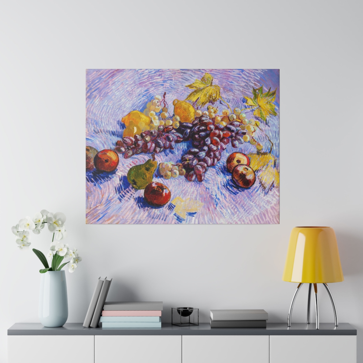 Grapes, Lemons, Pears, and Apples, Vincent van Gogh, Matte Canvas, Stretched, S45-17 - Image 3