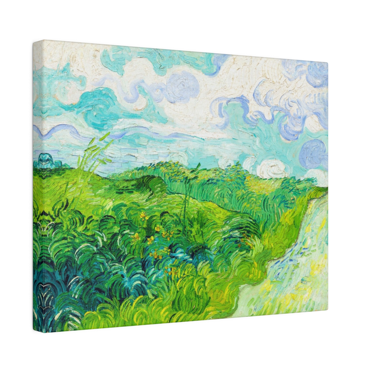 Van Gogh Green Wheatfield.Matte Canvas, Stretched, S45-36