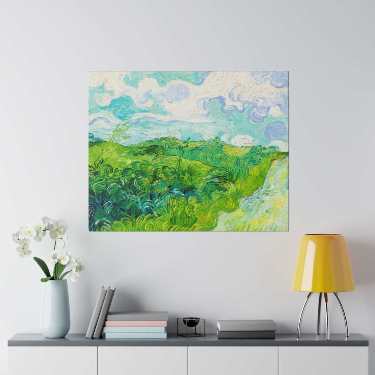 Van Gogh Green Wheatfield.Matte Canvas, Stretched, S45-36 - Image 3