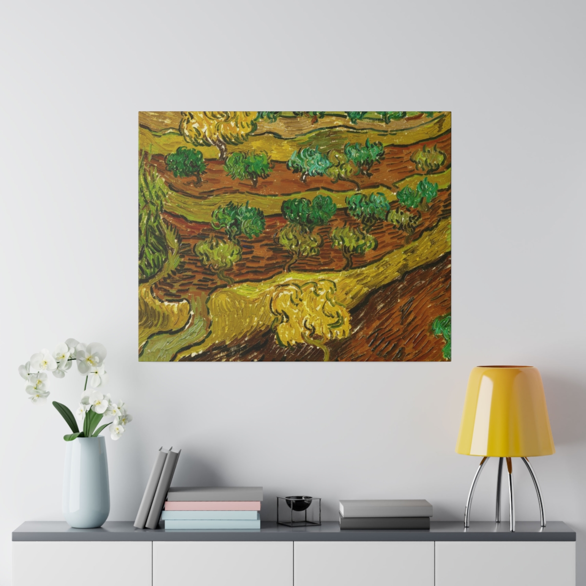 van Gogh Olive Trees against a Slope of a Hill - Matte Canvas - Image 3
