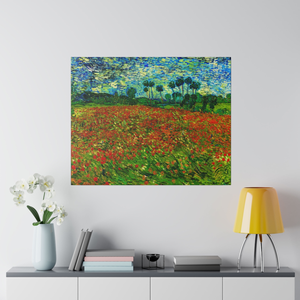 Van Gogh Poppy Field. Matte Canvas, Stretched,   S45-98 - Image 3