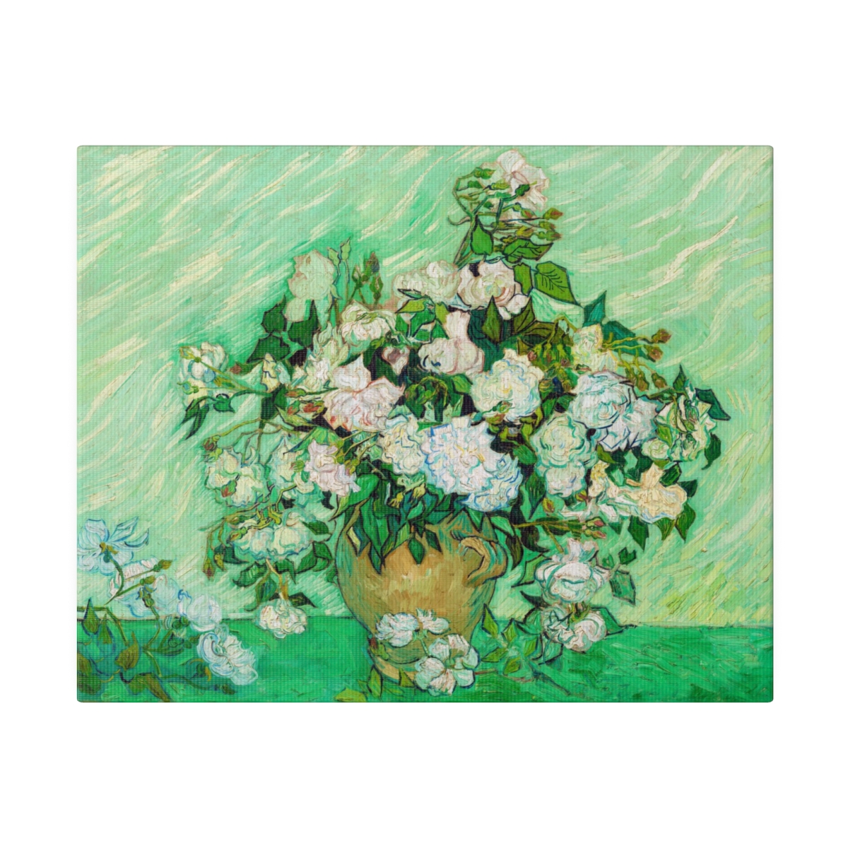 Van Gogh Roses in Vase - Matte Canvas - Image 2