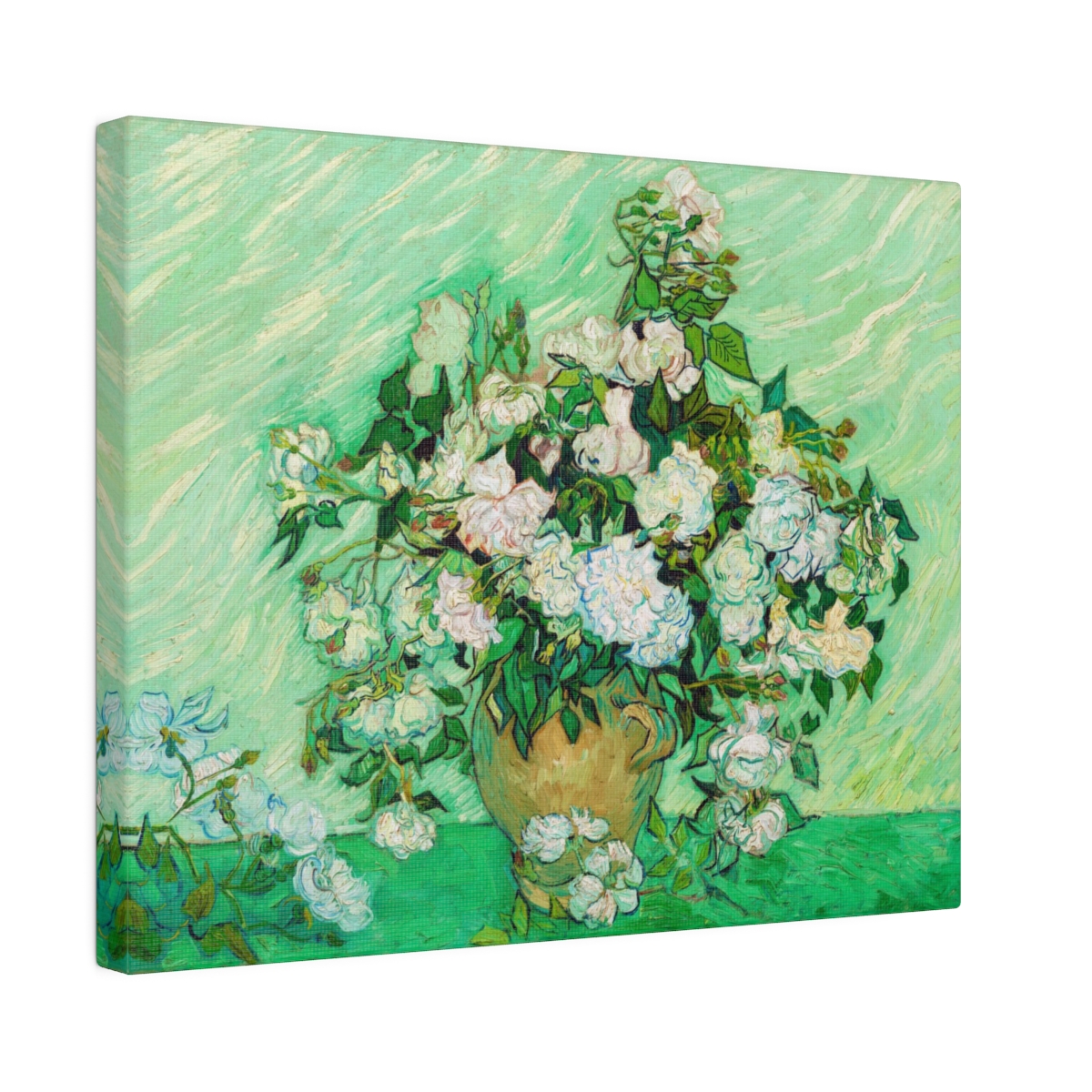 Van Gogh Roses in Vase - Matte Canvas