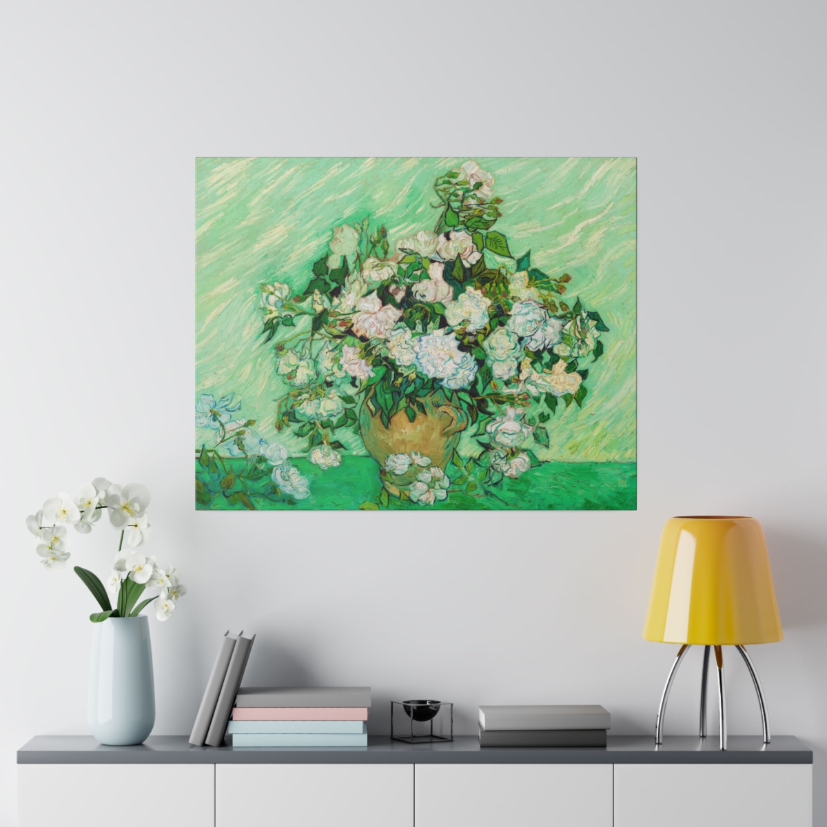 Van Gogh Roses in Vase - Matte Canvas - Image 3