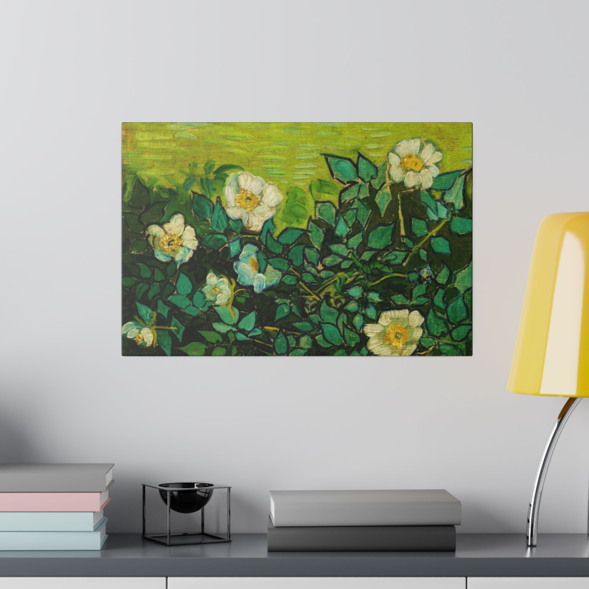 Van Gogh Wild roses. Matte Canvas, Stretched, S45-117 - Image 3