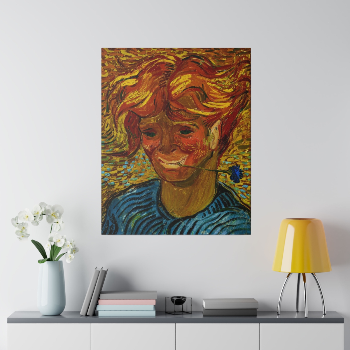 Van Gogh Young Man And Cornflower - Matte Canvas - Image 3