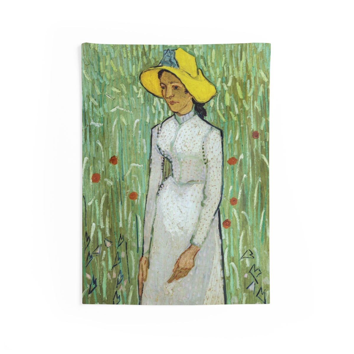 Van Gogh Girl in White Artistic Wall Tapestry – Soft, Durable & Quick-Drying - Image 2