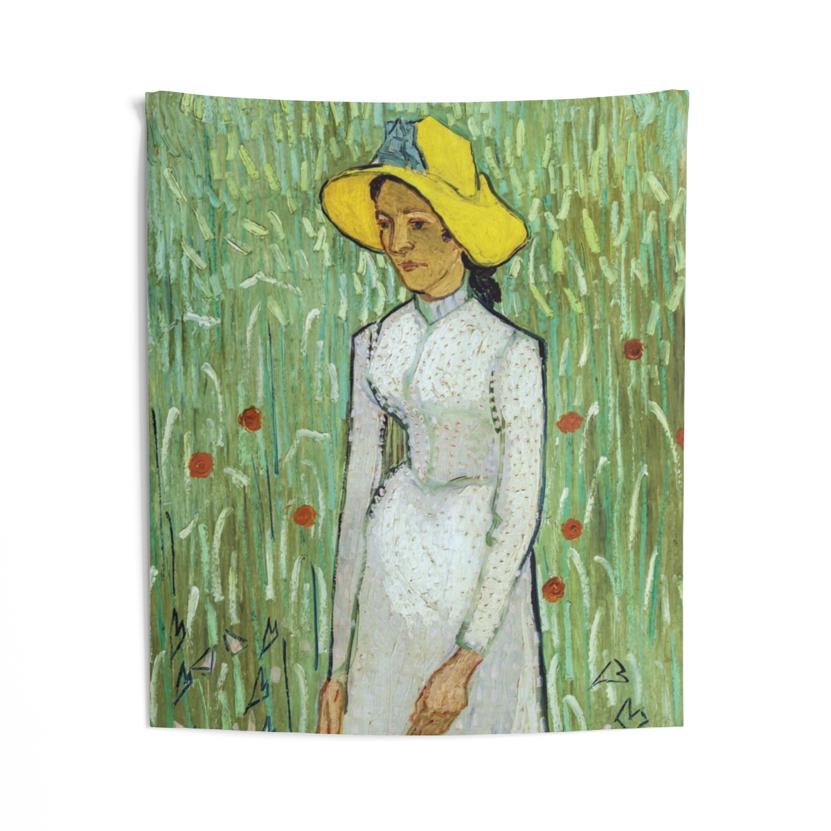 Van Gogh Girl in White Artistic Wall Tapestry – Soft, Durable & Quick-Drying