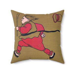 Running With a Stick - Square Pillow
