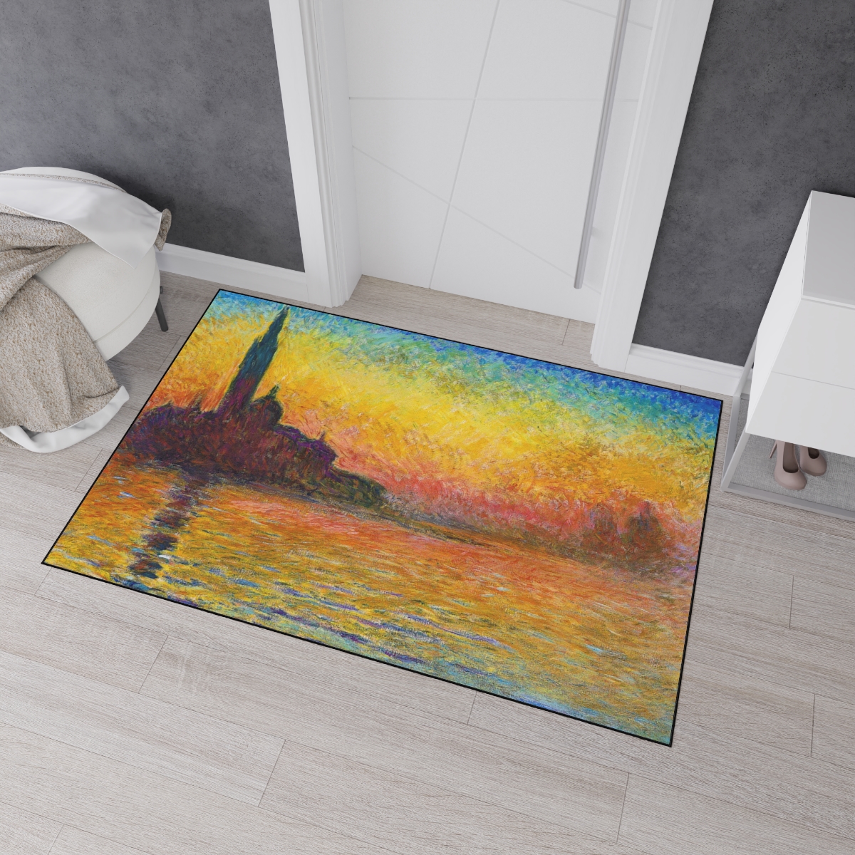 Monet San Giorgio Maggiore at dusk - Floor Mat - Image 3