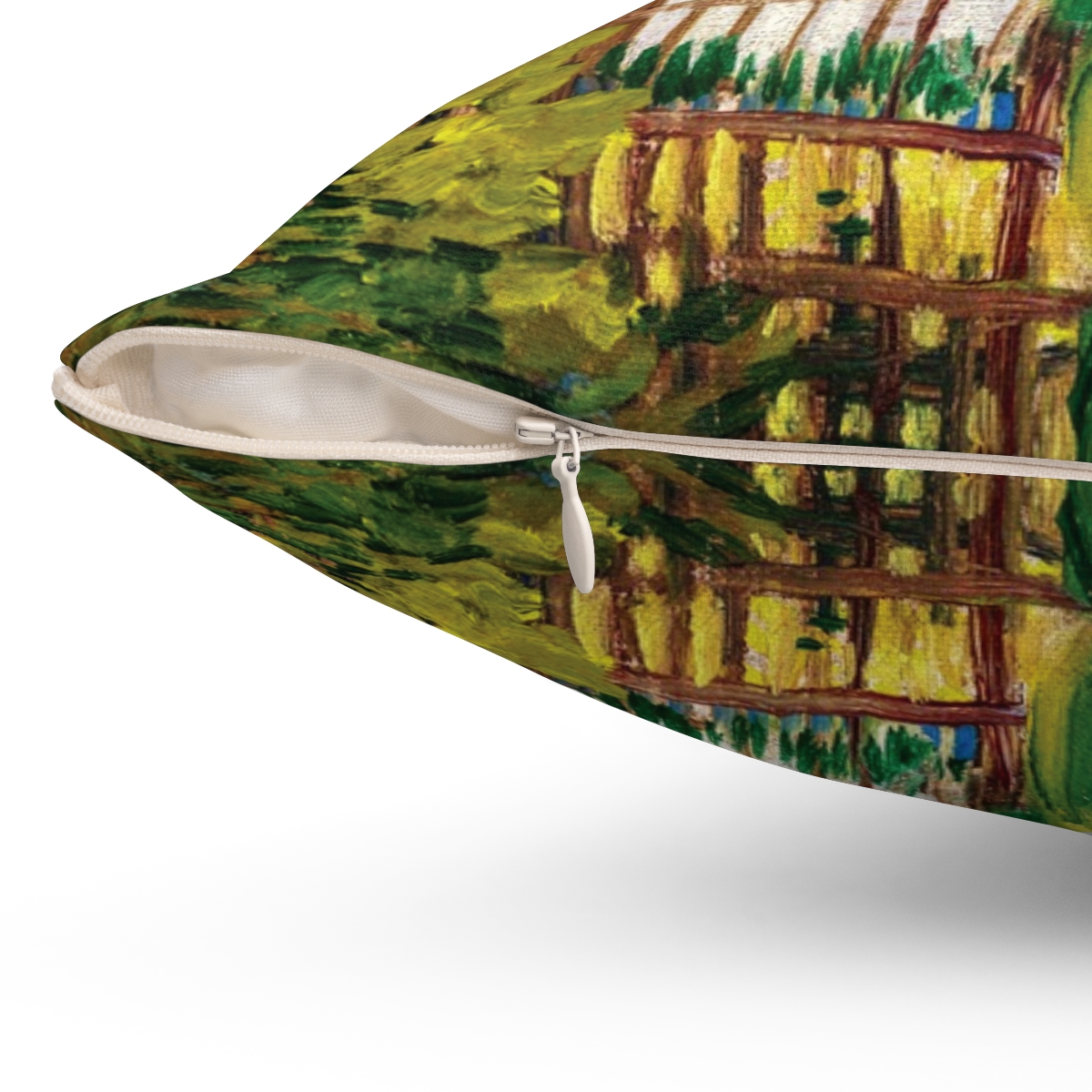 Van Gogh Allotment with Sunflower - Square Pillow - Image 3