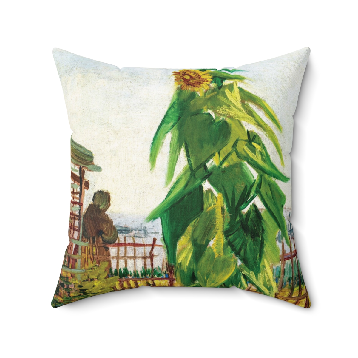 Van Gogh Allotment with Sunflower - Square Pillow