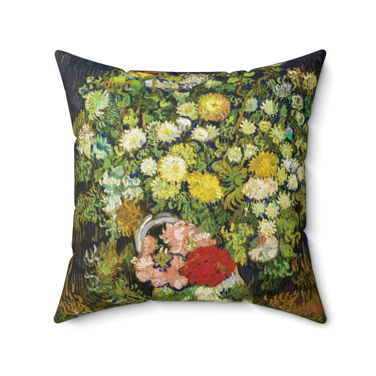 Van Gogh Bouguet Of Flowers In Vase. Square Pillow, S45-20