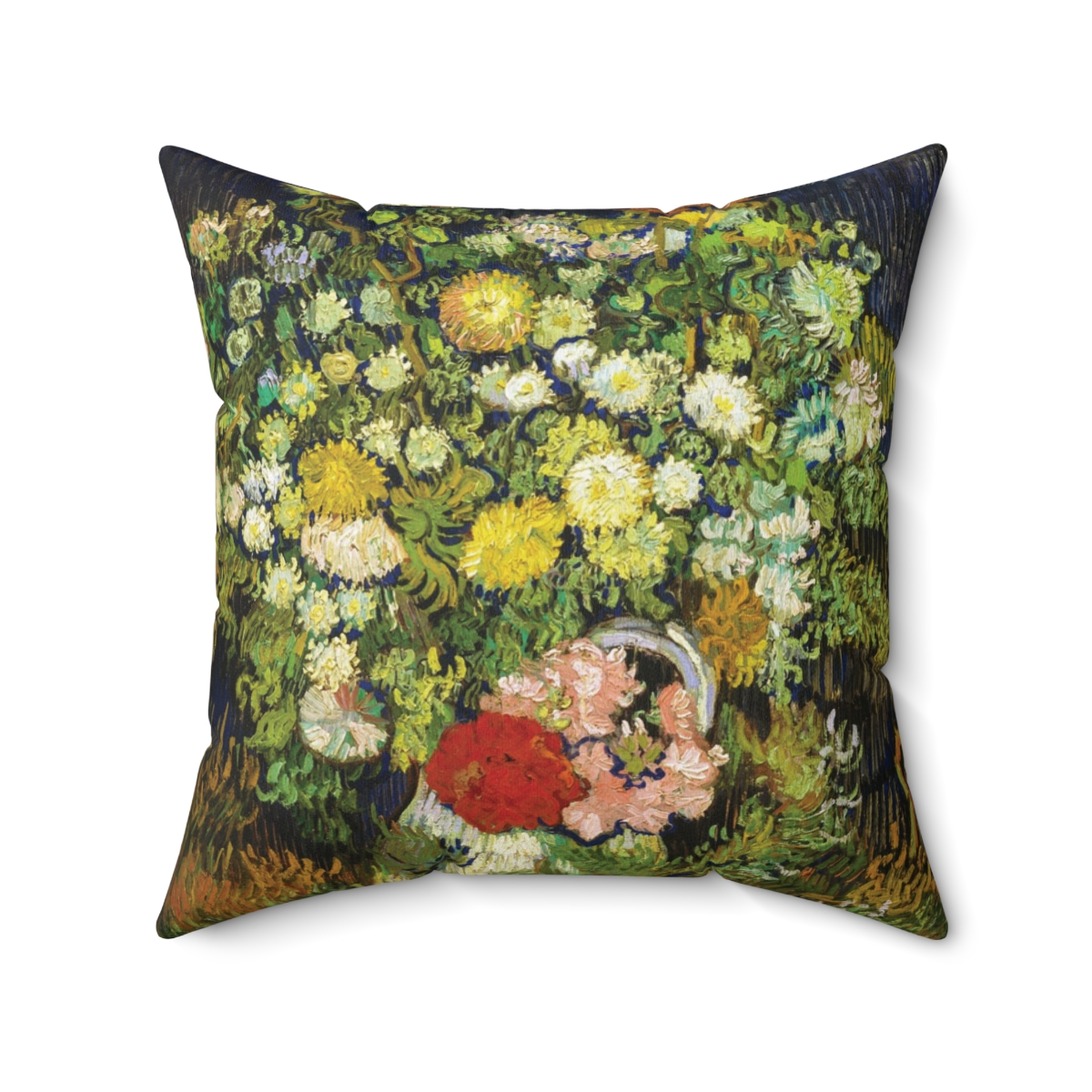Van Gogh Bouguet Of Flowers In Vase. Square Pillow, S45-20 - Image 2