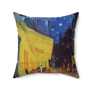 Van Gogh Cafe Terrace at Night - Square Pillow