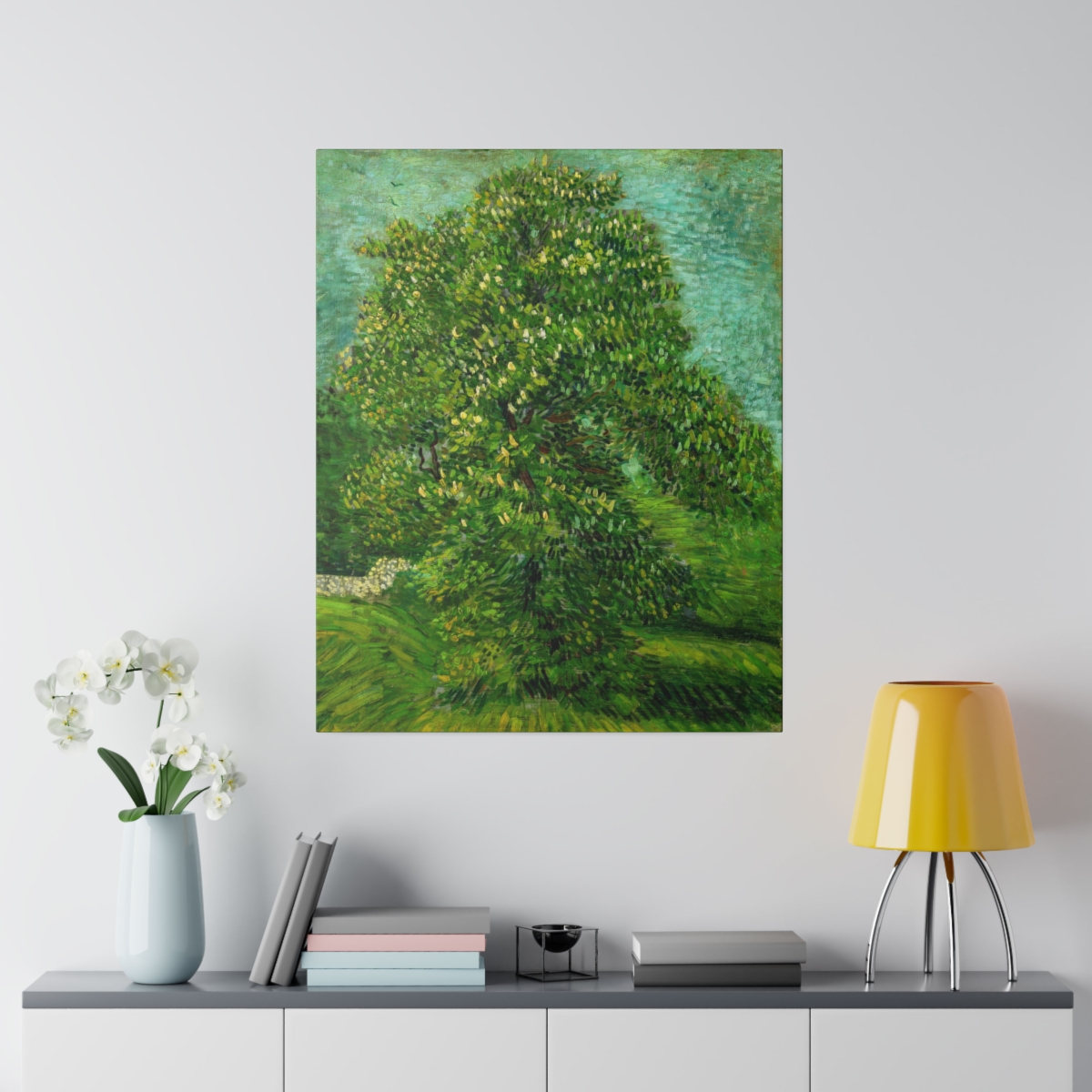 Chestnut tree in blossom, Vincent van Gogh. Matte Canvas - Image 3