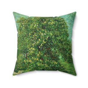 van Gogh Chestnut tree in blossom - Square Pillow