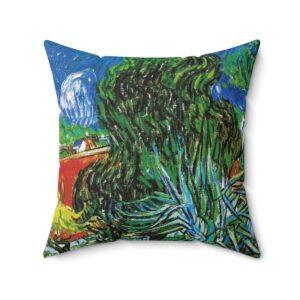 Van Gogh Doctor Gachet’s Garden In Auvers. Square Pillow, S45-57