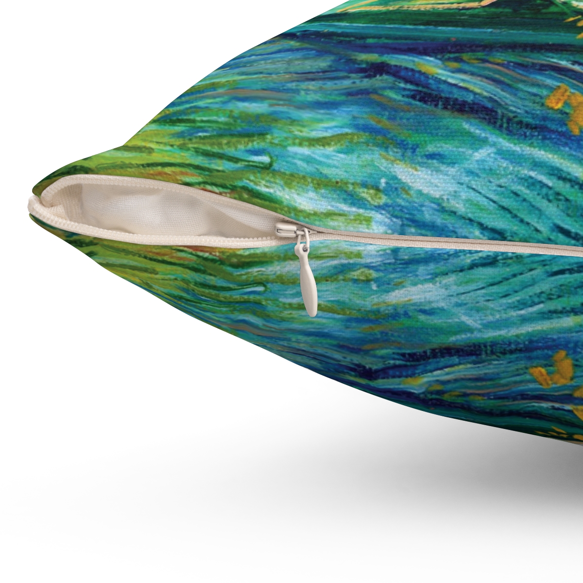 Van Gogh Fishing in Spring at Pont de Clichy - Square Pillow - Image 3