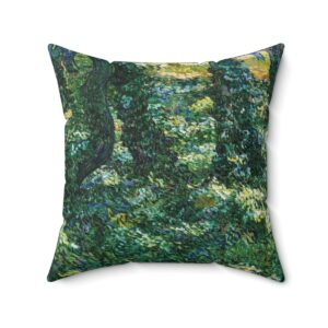 Van Gogh Flower Field & Cypress Tree - Square Pillow