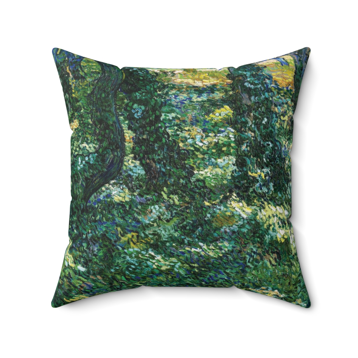 Van Gogh Flower Field & Cypress Tree - Square Pillow