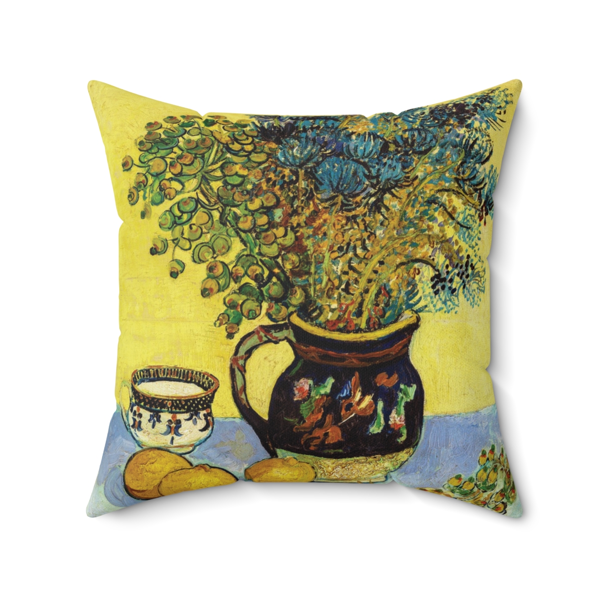 Van Gogh Flowers In Vase - Square Pillow - Image 2