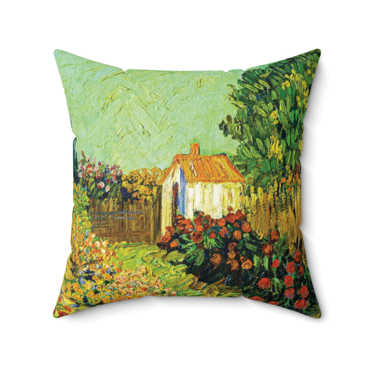 Van Gogh Garden Landscape - Square Pillow - Image 2