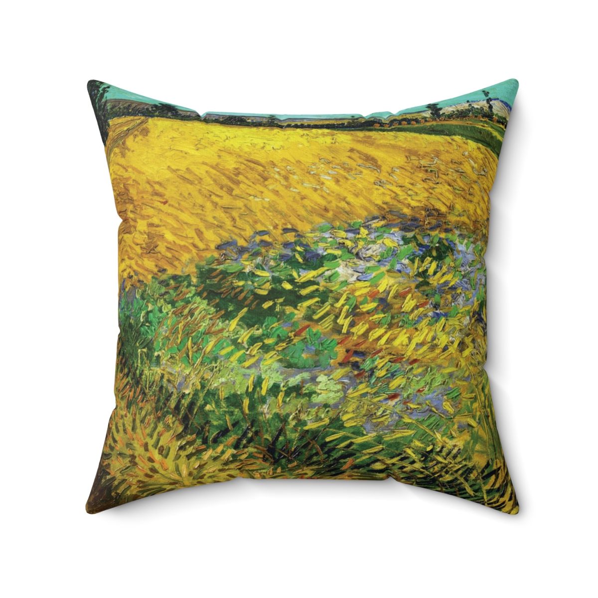 Van Gogh Grass Field - Square Pillow - Image 2